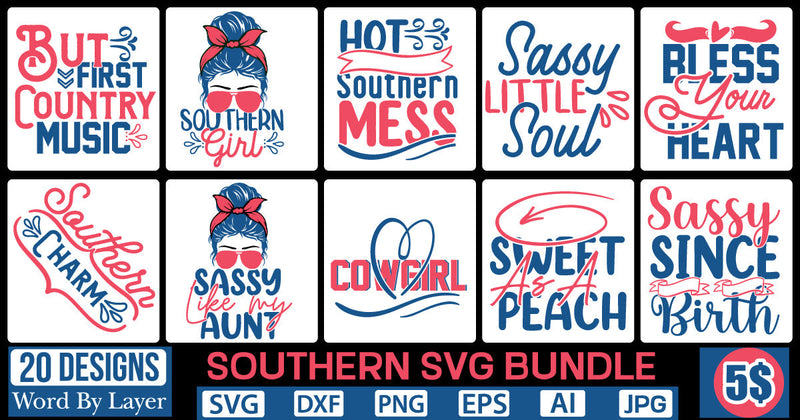 Southern Svg Bundle SVG Cut File - So Fontsy