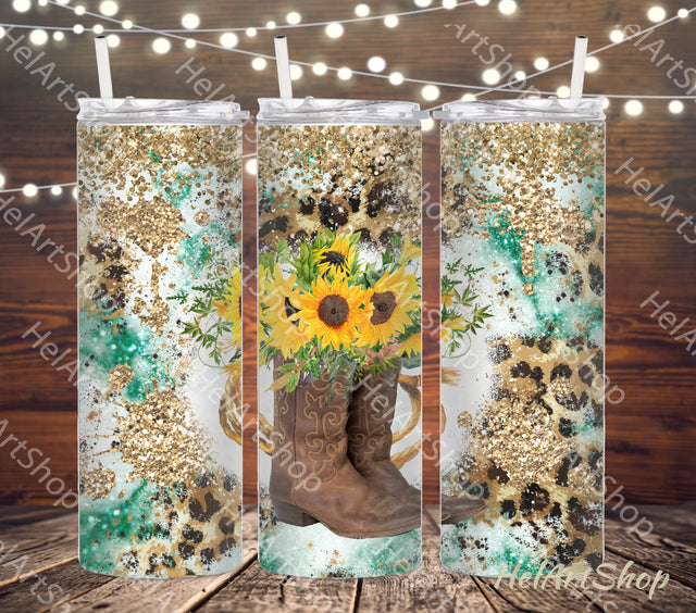 Southern Tumbler PNG | Cowboy Boots SKINNY TUMBLER 20oz Png Sublimation _HelArtShop_ 