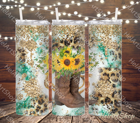 Southern Tumbler PNG | Cowboy Boots SKINNY TUMBLER 20oz Png Sublimation _HelArtShop_ 