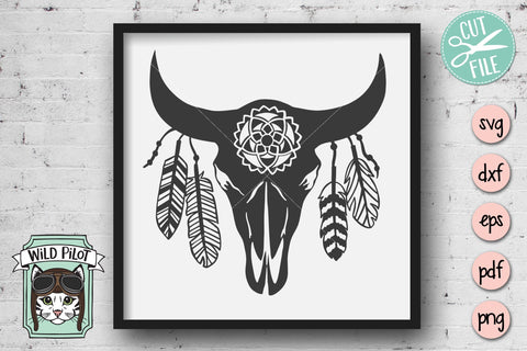 Southwest Bull Skull SVG Cut File SVG Wild Pilot 