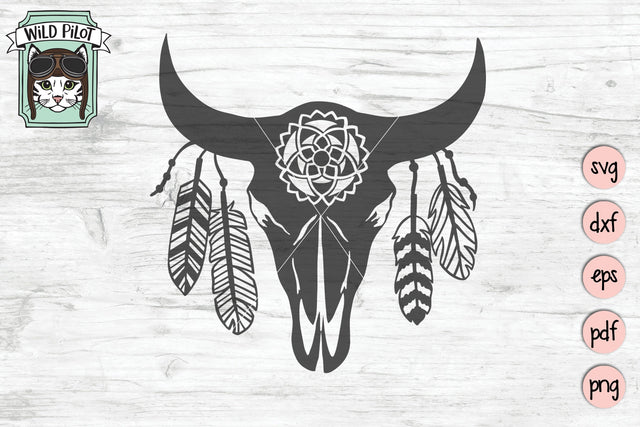 Southwest Bull Skull SVG Cut File SVG Wild Pilot 