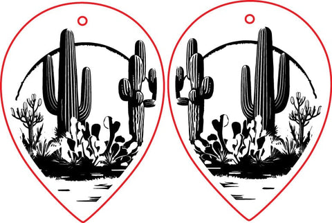 Southwest Desert Earrings For Laser Cactus Earrings for Glowforge Earrings Southwest Cactus Earrings SVG For Laser Earrings SVG Glowforge SVG Diva Watts Designs 