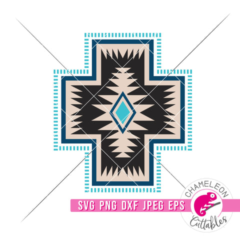 Southwestern inspired cross svg png dxf eps jpeg SVG Chameleon Cuttables 