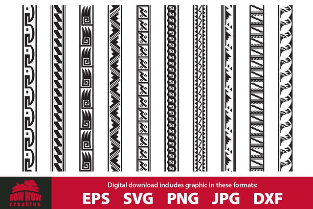 Southwestern Native American Pattern Borders SVG Cutting File & Clipart Bundle SVG Bow Wow Creative 