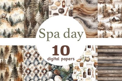 Spa Day Digital Paper | Cozy Winter Pattern Digital Pattern GlamArtZhanna 
