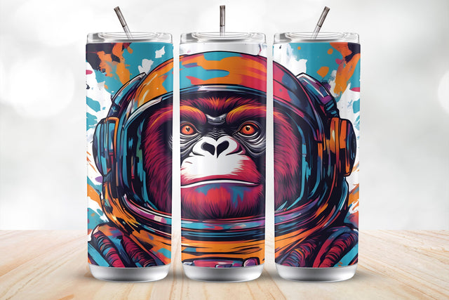 Space Ape 20 oz Skinny Tumbler Wrap Sublimation Design Sublimation MockupSvgVenue 