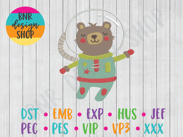 Space Bear Machine Embroidery Design Embroidery/Applique BNRDesignShop 