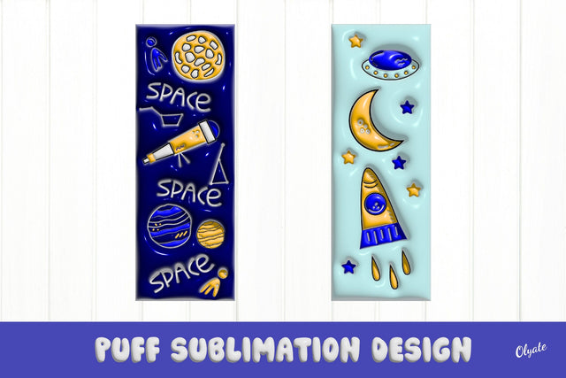 Space Bookmarks. 3D Inflated Design Sublimation Olga Terlyanskaya 