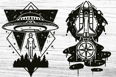 Space Designs SVG bundle, astronaut, ufo, aliens, mystical SVG Paper Switch 