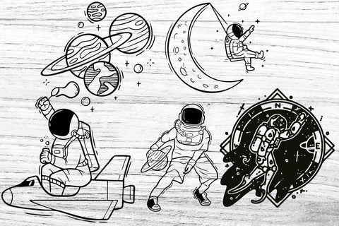 Space Designs SVG bundle, astronaut, ufo, aliens, mystical SVG Paper Switch 