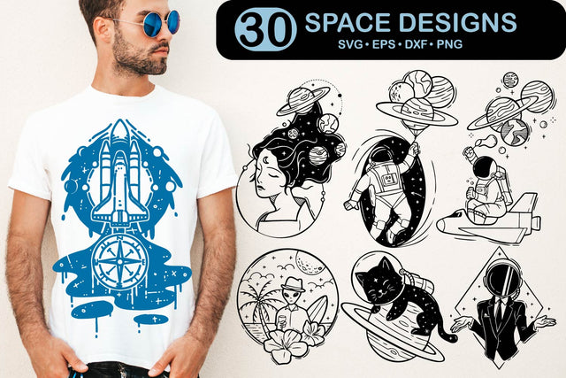 Space Designs SVG bundle, astronaut, ufo, aliens, mystical SVG Paper Switch 