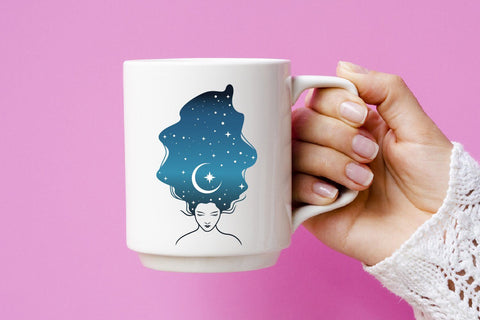 Space Girl Stars, Boho celestial Girl SVG SVG dadan_pm 