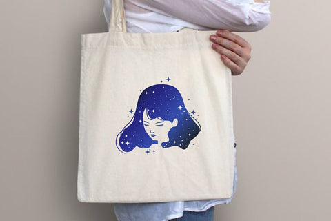 Space Girl Stars, Boho celestial Girl SVG SVG dadan_pm 