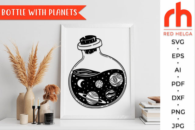 Space in a bottle svg - Bottle with planets svg - Mystical bottle svg SVG RedHelgaArt 