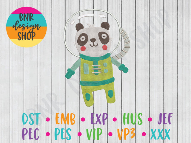 Space Panda Machine Embroidery Design Embroidery/Applique BNRDesignShop 