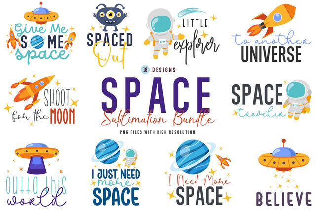 Space Quotes Sublimation Design Bundle Sublimation dapiyupi store 