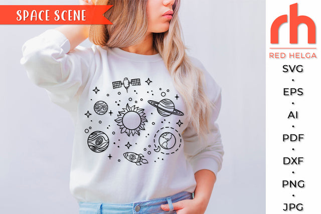Space Scene SVG - Star Travel Cut File SVG RedHelgaArt 