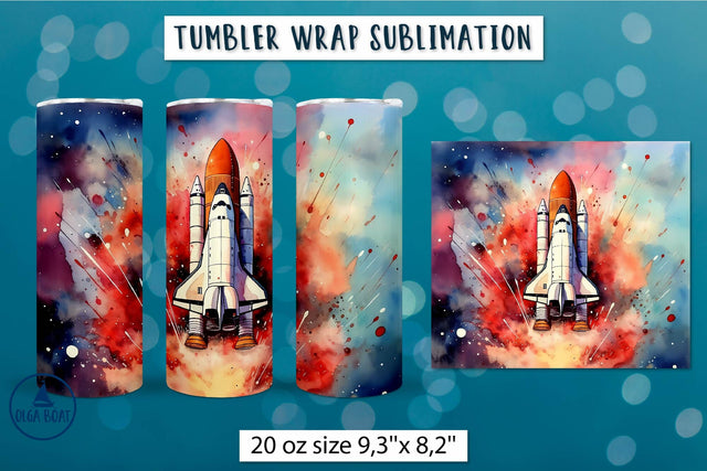 Space ship tumbler wrap | Space tumbler sublimation Sublimation Olga Boat Design 