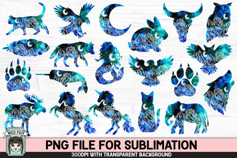 Space Sublimation PNG Bundle, Galaxy PNG Sublimation, Celestial Clipart, Fantasy PNG Sublimation, Mountain PNG Download Sublimation Wild Pilot 