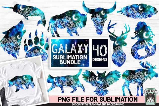 Space Sublimation PNG Bundle, Galaxy PNG Sublimation, Celestial Clipart, Fantasy PNG Sublimation, Mountain PNG Download Sublimation Wild Pilot 