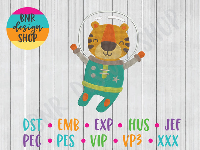 Space Tiger Machine Embroidery Design Embroidery/Applique BNRDesignShop 