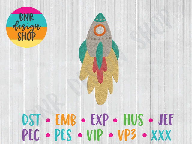 Spaceship Machine Embroidery Design Embroidery/Applique BNRDesignShop 