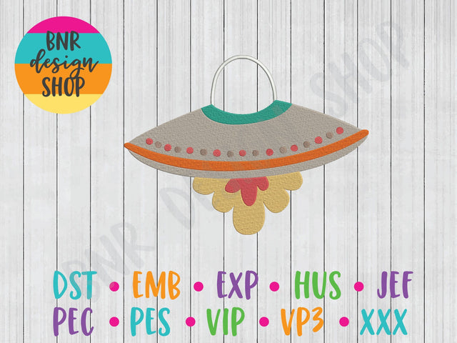 Spaceship Machine Embroidery Design Embroidery/Applique BNRDesignShop 