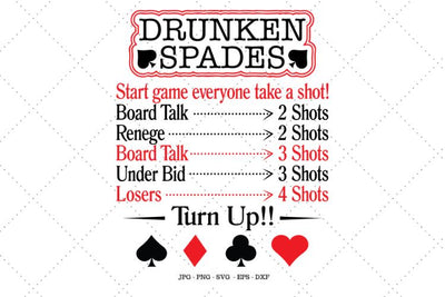 Spades, Adult Games, Game Night, Drinking Games, Card Games, Card Night, Digital Download SVG SVG Digital Designer 