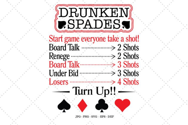 Spades, Adult Games, Game Night, Drinking Games, Card Games, Card Night, Digital Download SVG SVG Digital Designer 