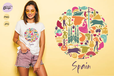 Spain vacation Sublimation Design | 300dpi PNG image Sublimation Klava P 