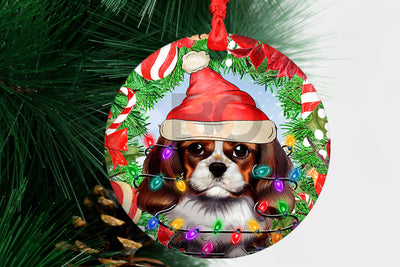 Spaniel Dog Christmas Ornament Png, Western Christmas Ornament Png, Round Christmas Ornament, Dog Christmas Ornament Sublimation Design Download Sublimation BOO-design 