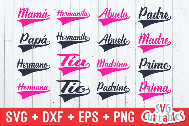 Spanish Family Text Tails SVG Svg Cuttables 