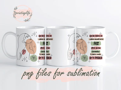 Spanish Positive 11oz Design, Mujer Motivational wrap, Digital Sublimation design, Motivational Digital Design, Motivational Design Sublimation PrintingLife 