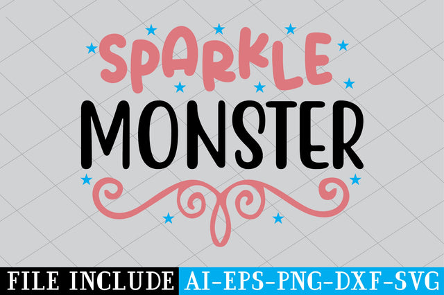Sparkle Monster SVG SVG Creativeart88 