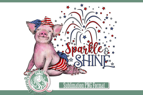 Sparkle Shine Piggy Sublimation Sublimation QueenBrat Digital Designs 
