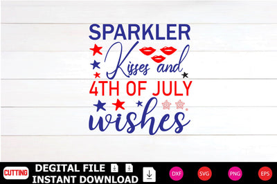 Sparkler Kisses and 4th of July Wishes SVG Shahin alam 