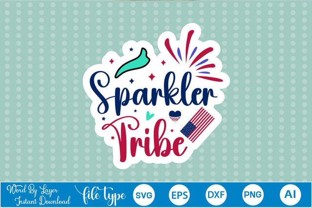 Sparkler Tribe Sticker SVG SVGs,Quotes and Sayings,Food & Drink,On Sale, Print & Cut SVG DesignPlante 503 