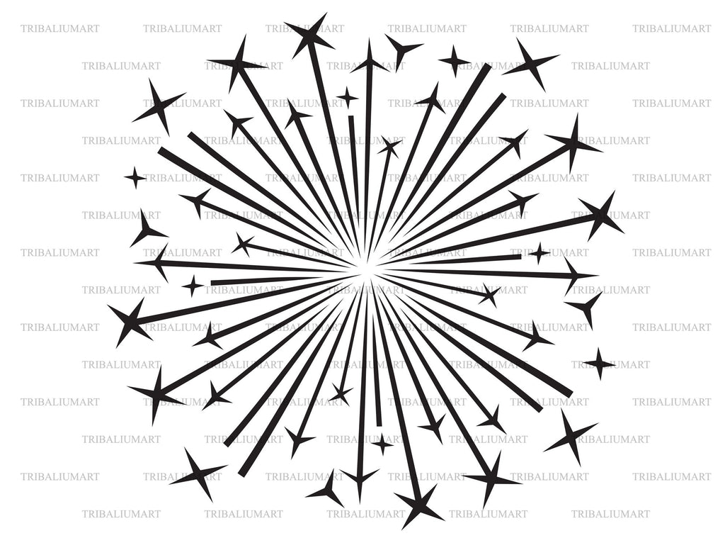 Sparkles. Cut files for Cricut. Clip Art silhouettes (eps, svg, pdf ...