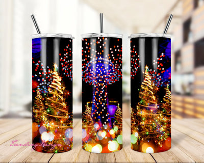 Sparkling Glitter Christmas Trees 20 oz Tumbler Wrap Digital Download Sublimation TrendingDesign 
