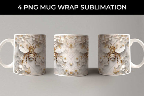 Sparkling Mug Wrap 3D Bee Sublimation Bundle Free For Commercial Use Sublimation Sintegra 