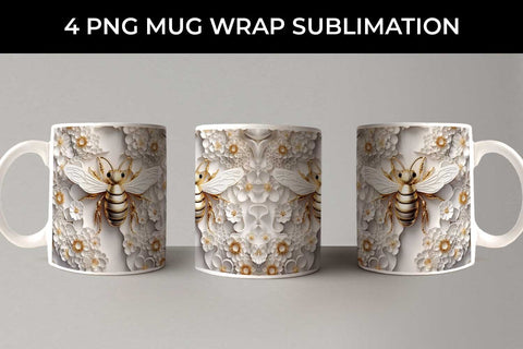 Sparkling Mug Wrap 3D Bee Sublimation Bundle Free For Commercial Use Sublimation Sintegra 