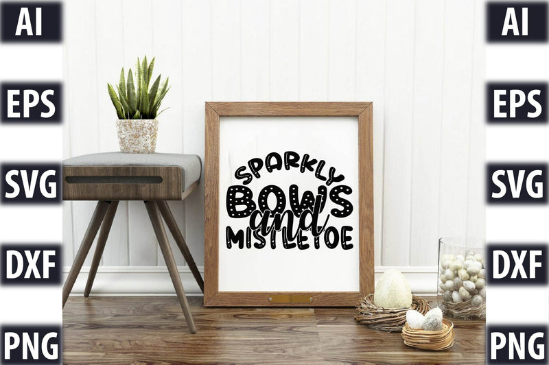 Sparkly bows and mistletoe SVG SVGista 