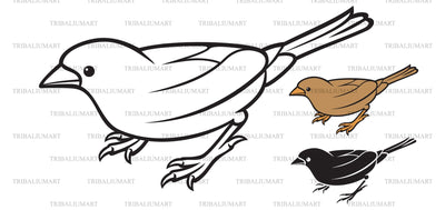 Sparrow - small bird SVG TribaliumArtSF 