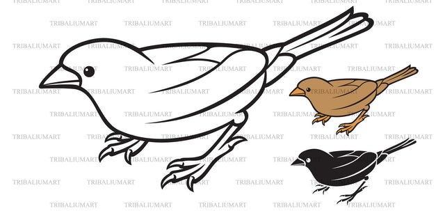 Sparrow - small bird SVG TribaliumArtSF 