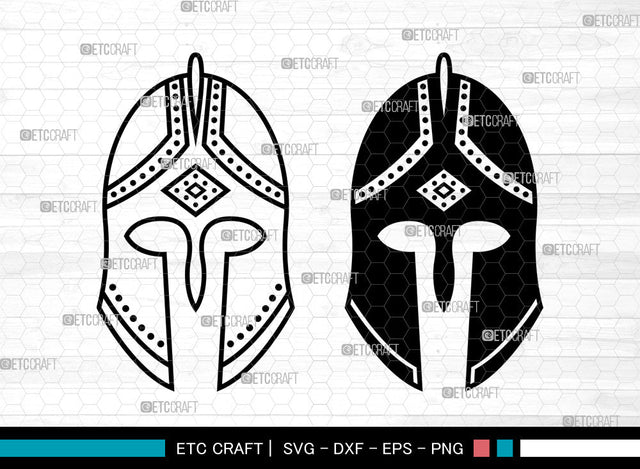 Spartan Helmet SVG, Sword Helmet Svg, Warrior Medieval Svg, Spartan Svg, Spartan Helmet Svg SVG ETC Craft 