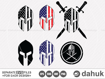 Spartan svg, Spartan svg clipart, Spartan, Spartan Helmet svg, Us Flag svg, Eps, Dxf, Silhouette, Png, digital art,clipart SVG dahukdesign 