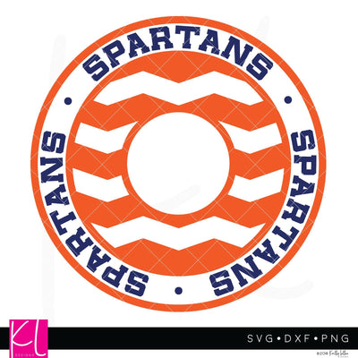 Spartans Chevron Monogram Frame SVG Kelly Lollar Designs 