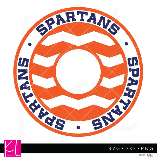 Spartans Chevron Monogram Frame SVG Kelly Lollar Designs 