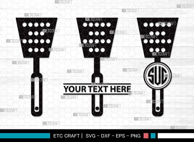 Spatula Fork Monogram SVG | Barbecue Svg | Spatula Svg | Utensil Svg | Grilling Svg | Kitchen Svg | Spatula Fork Clipart SVG ETC Craft 