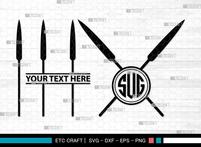 Spear Monogram, Weapon Silhouette, Spear SVG, Pike Weapon Svg, Sparta Svg, Sword Svg, Spear Trident Svg, Poseidon Svg, SB00032 SVG ETC Craft 